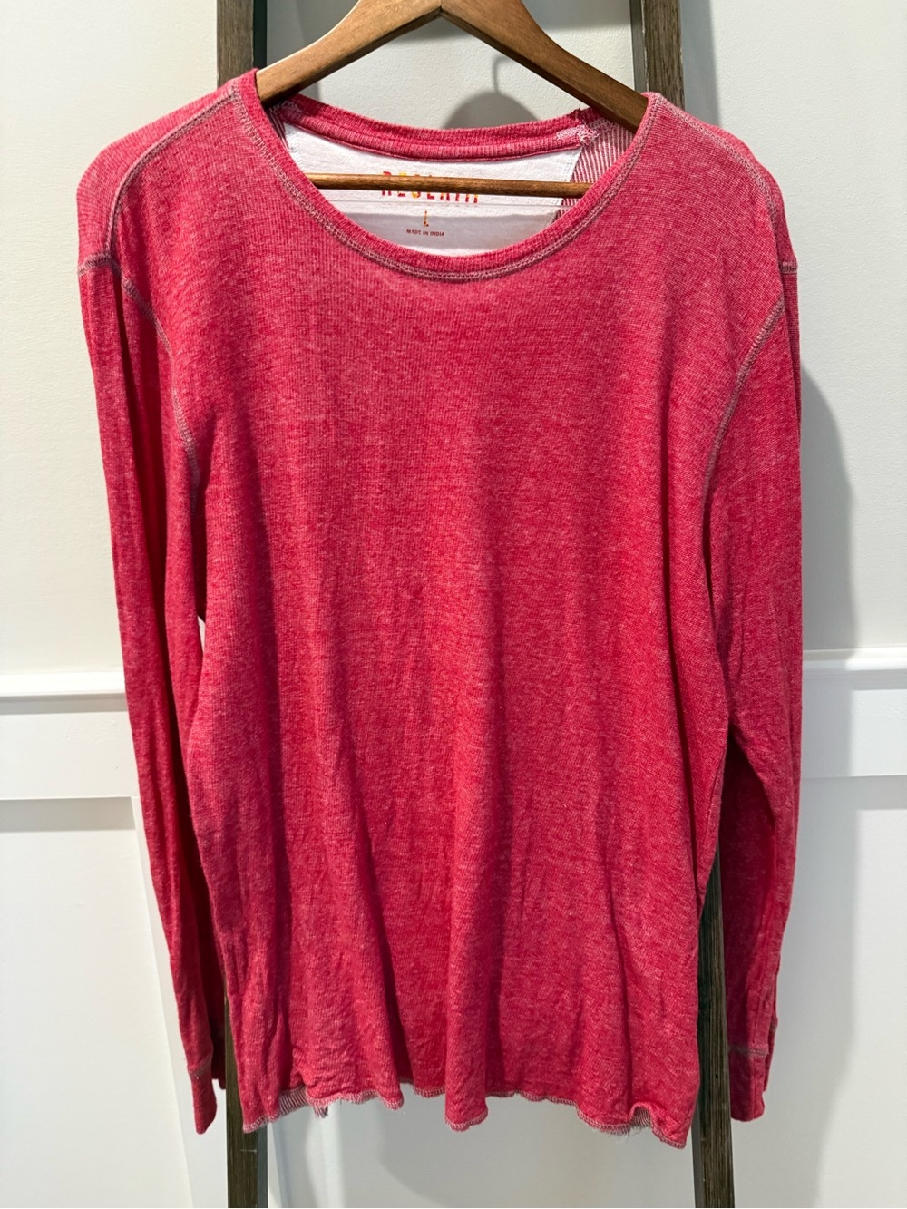 Washed Rose Long-Sleeve Crewneck Sweater - Women